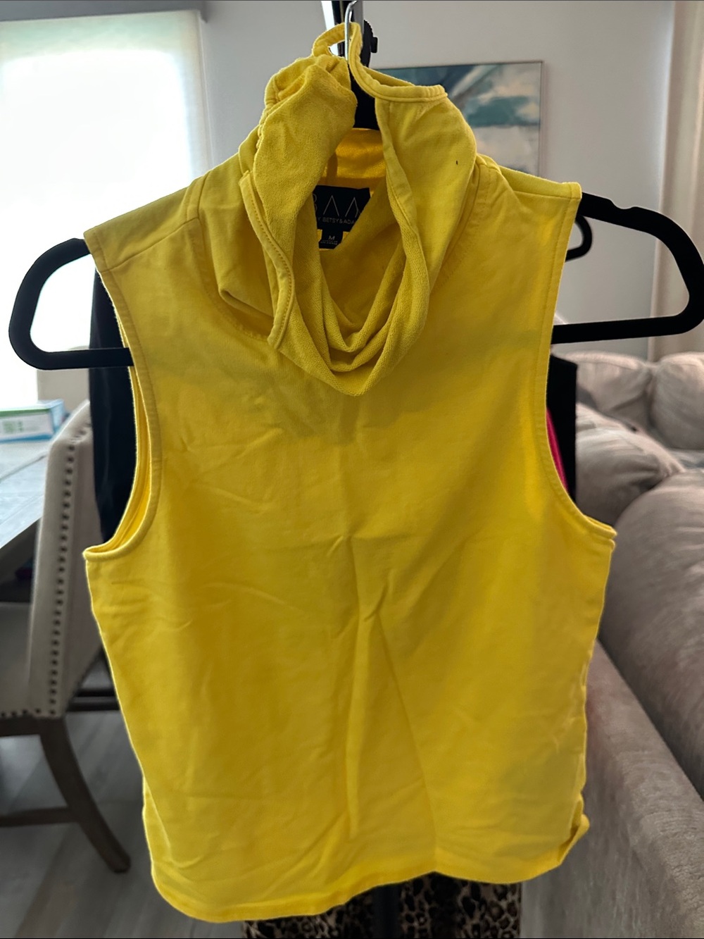 Betsy & Adam Yellow Sleeveless Cowl Neck Tank